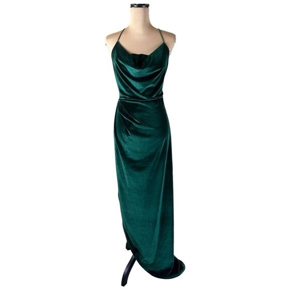 Lucy in the sky dress sz L Velvet Luxe Maxi Dress in Dark Green Swiftie - Picture 6 of 15